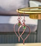 Green Cubic Zirconia Pear Shaped Copper Earrings - Image 5