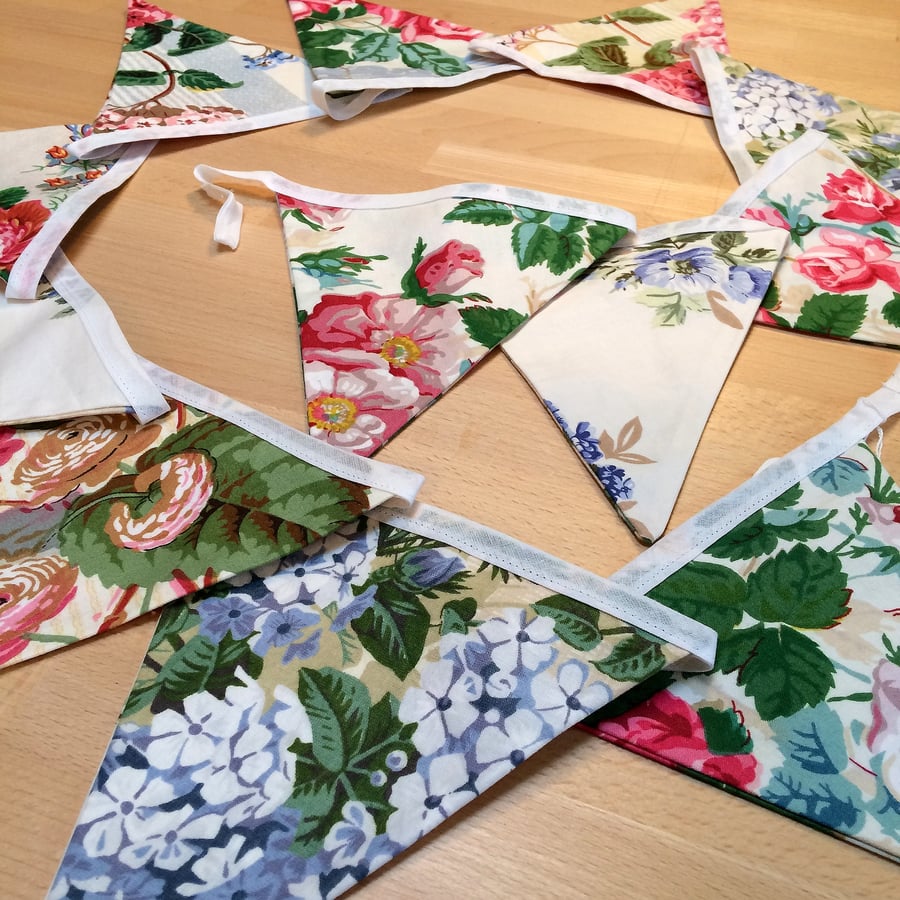 Beautiful Bright Floral Bunting - perfect for a wedding 