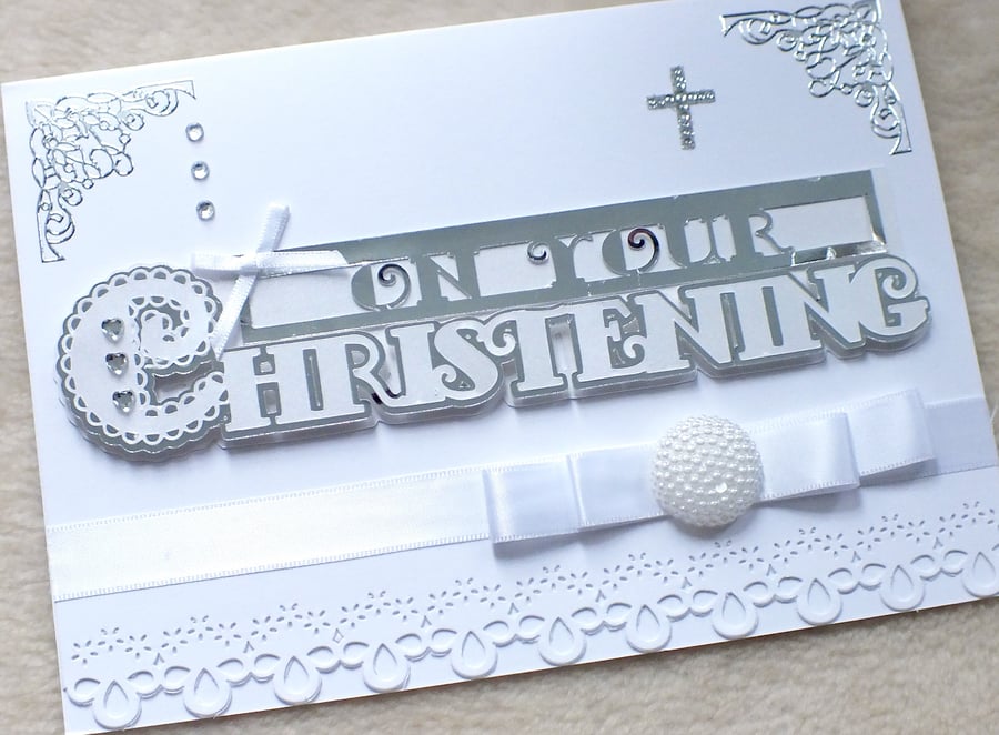 Personalised Handmade Christening Card