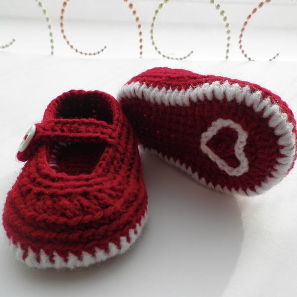 Baby Booties, Valentine day shoes for baby girl