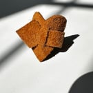 Upcycled Leather Heart Ring & Mantra Pouch