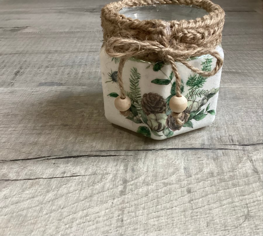 Christmas Decoupage jar