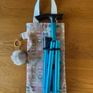 Foldable Walking Stick Bag & Furry Pom Pom - disability friendly 