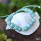 Amazonite and moonstone adjustable bracelet