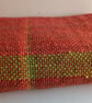 Handwoven Scarf in Reds, Orange and Green - Image 9