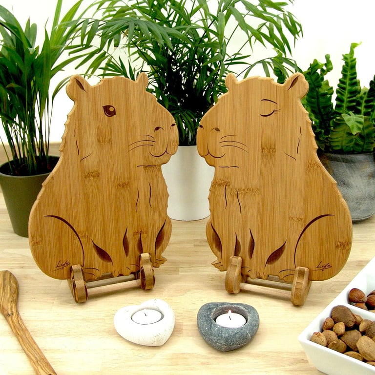 Capybara Bamboo Chopping Board and Serving Board, Hand Made UK