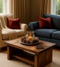 Rustic Reclaimed Wood Coffee Table - Handmade Solid Timber Table 90cm - Image 1