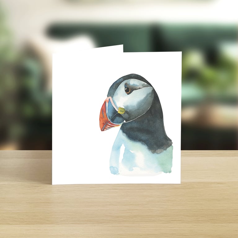 Puffin in Profile Greetings Card