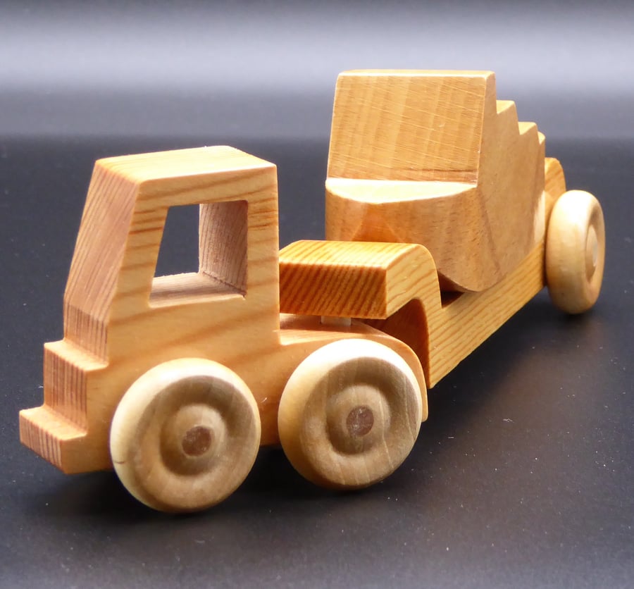 Wooden Lorry with Artic Trailer and Boat