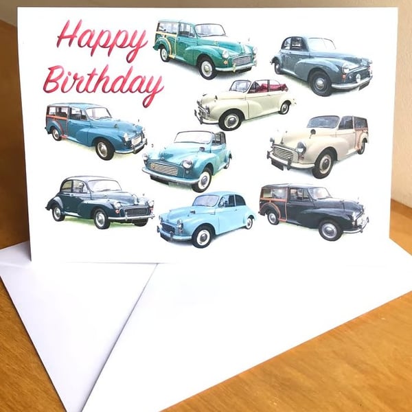Morris Minors - Greeting Card for the Moggie enthusiast