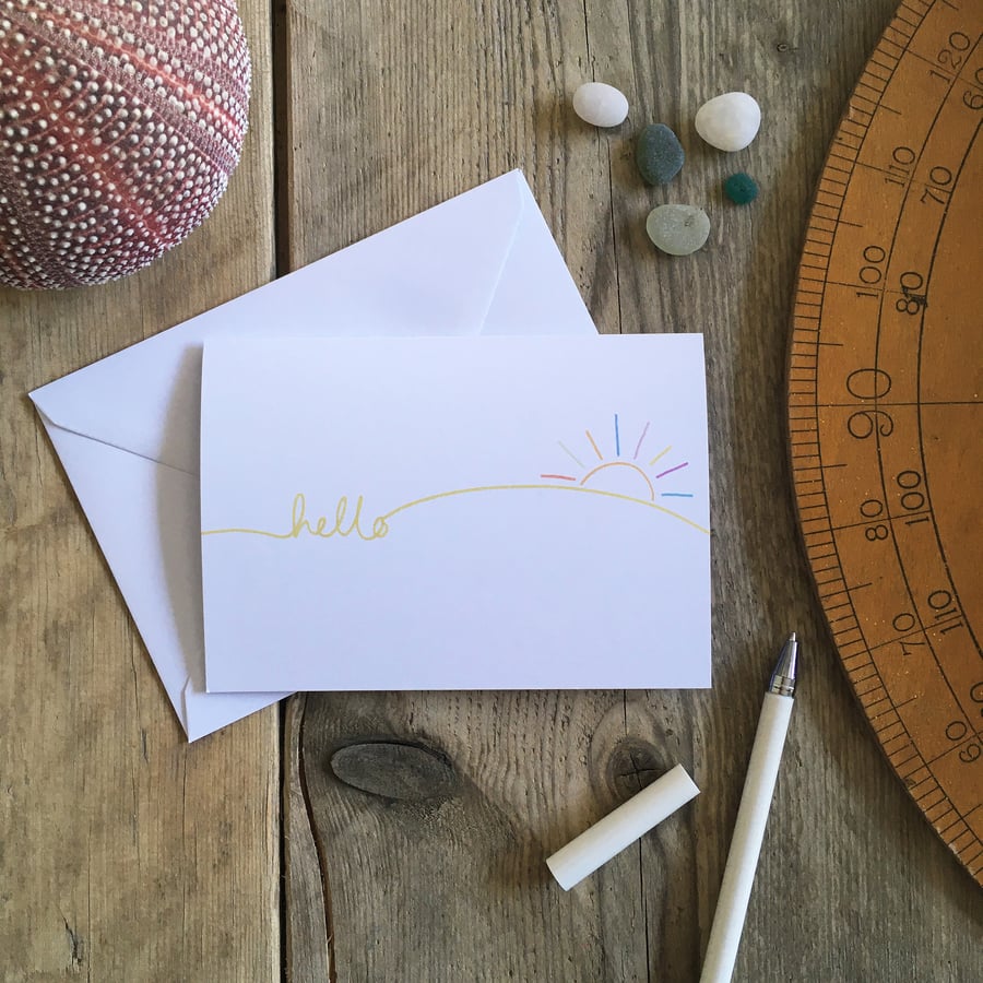 Hello sunshine greetings card – single card A6 size