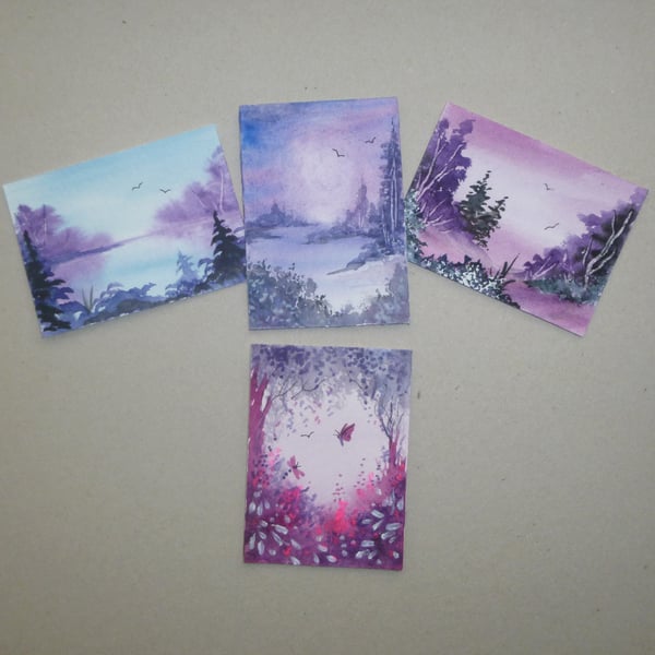 bargain bundle aceo watercolour painting ( ref F 760 E2 )