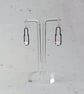 Oxidised Sterling Silver Flower And Wire Drop Earrings  - Image 4