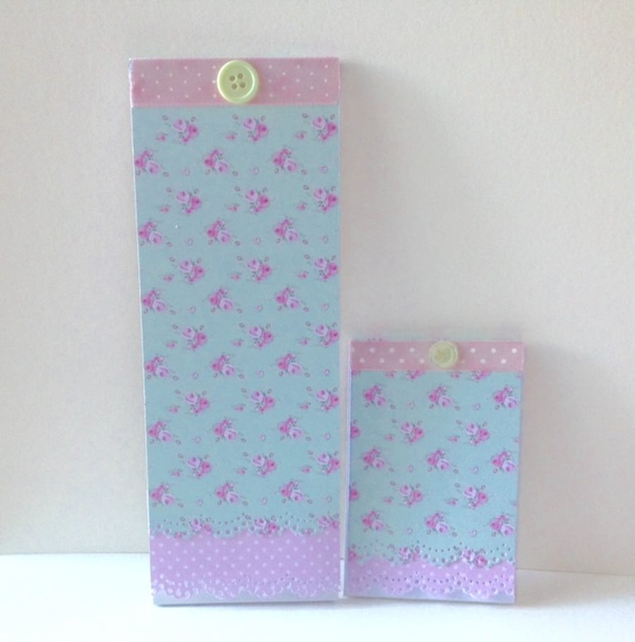 Shabby Chic Notebooks Set of Two,Handmade Decorated Notebooks