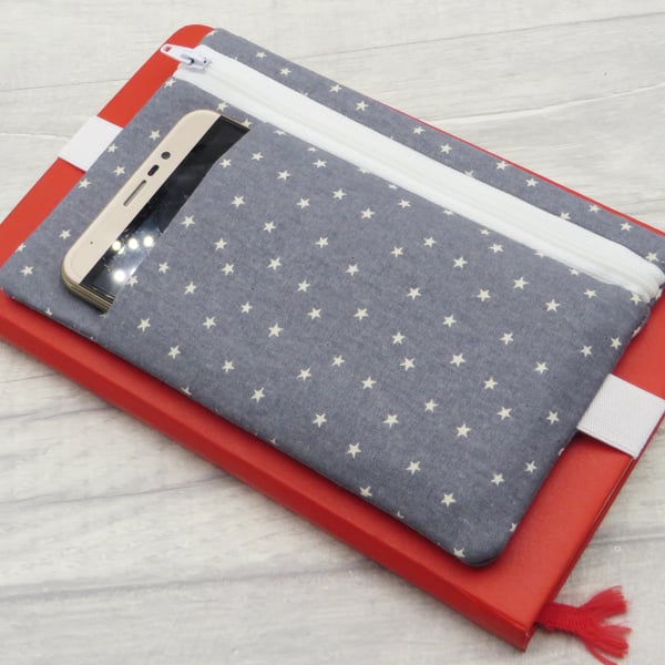 Zipped Pouch for Journals and Notebooks with Pocket and Planner Band