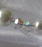 Handmade Snow and Ice Bracelet with faux pearls and AB crystals Summer Seconds   - Image 4
