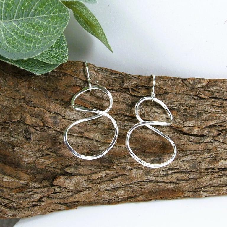 Silver Infinity Knot Hoop Earrings