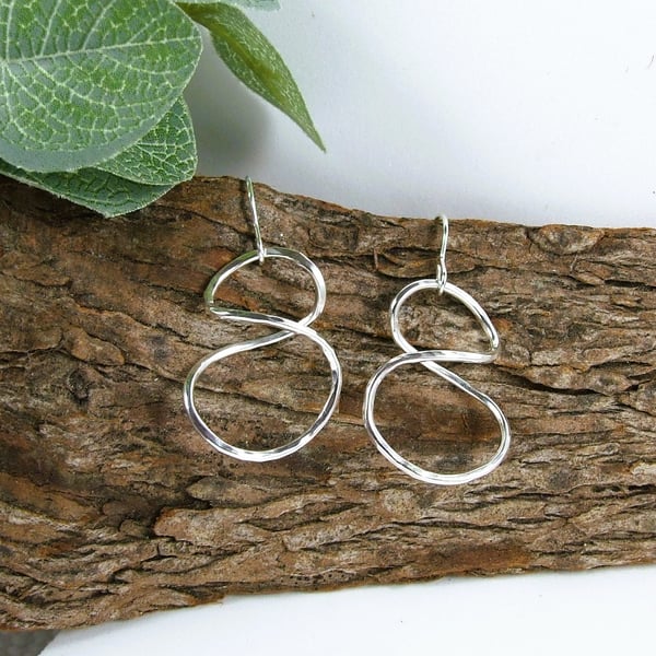 Silver Infinity Knot Hoop Earrings