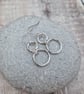 Sterling Silver 2 Circle Drop Earrings - JBJ1049 - Image 3