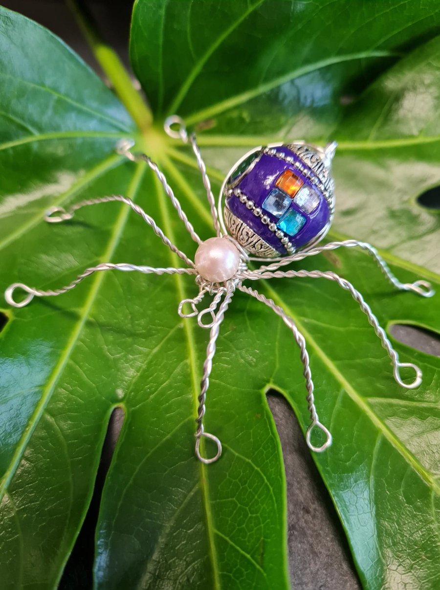 Wire wrapped Spider ornament