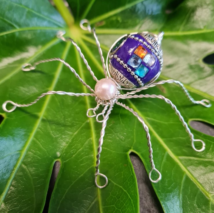 Wire wrapped Spider ornament