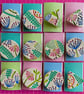SALE Handmade Spring Ceramic brooch, Hand Made Pottery Badge - Image 1