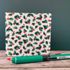 Handbound Small White, Green & Red Holly Leaf Sketchbook, Notebook, Journal