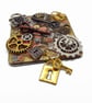 Handmade Fridge Magnet in Steampunk Style with Keys, Locks and Cogs - Image 4