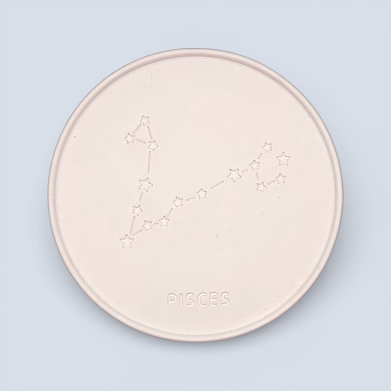 Pisces Constellation Coaster Gift for Astrology Lovers February March Birthday