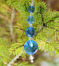 Upcycled Blue Crystal Ornament - Image 1