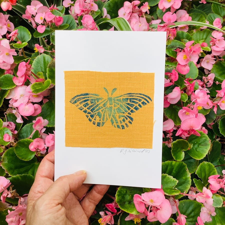 Yellow Butterfly blank greeting card