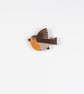 Miniature robin wall hanging, hand painted garden bird ornament, little gift. - Image 2