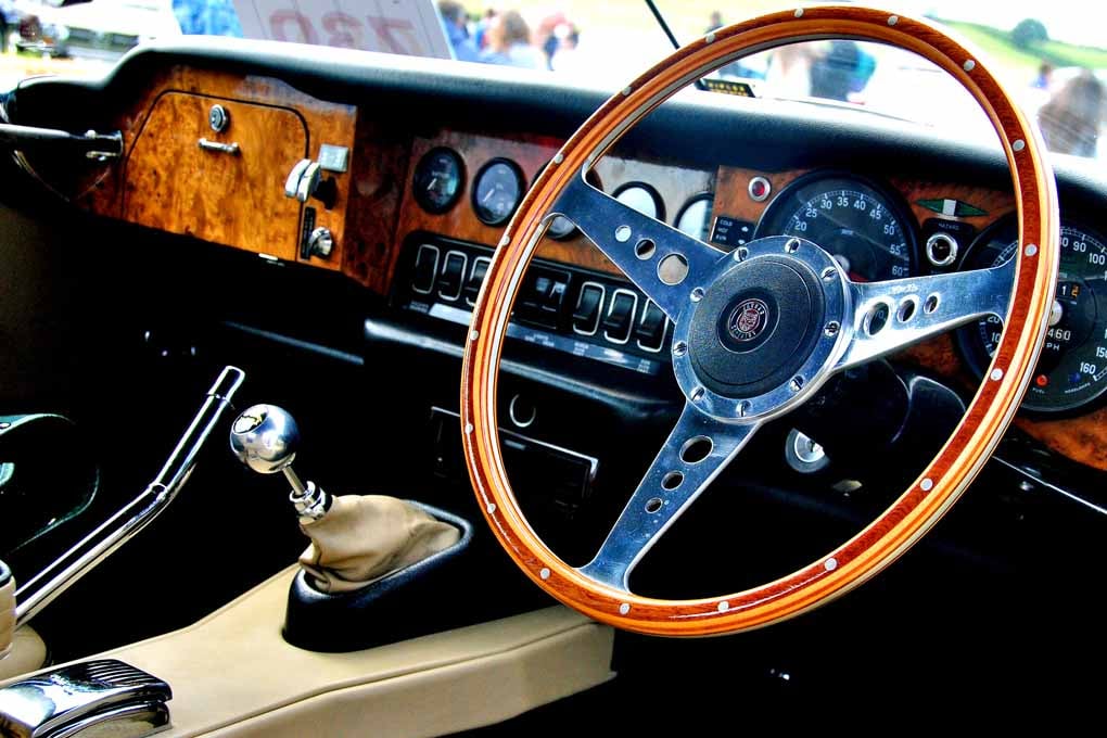 Classic Vintage Jaguar Car Interior Photograph Print