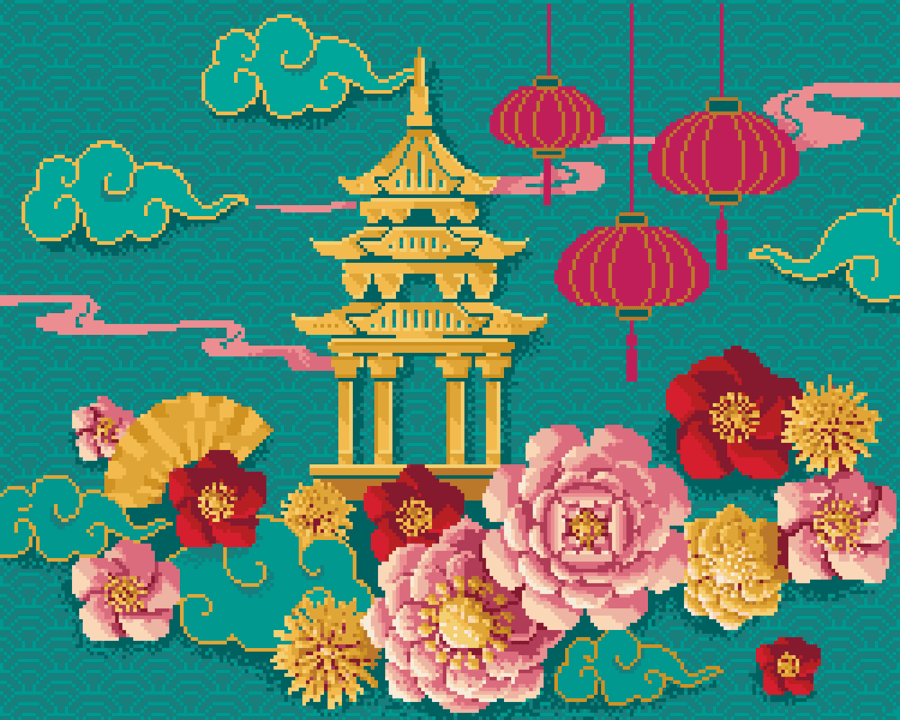 053 - Dreams of the Orient - Traditional Chinese New Year - Cross Stitch Pattern