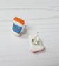 Mini Autumn coffee cup earrings, choose your fixing - Image 3