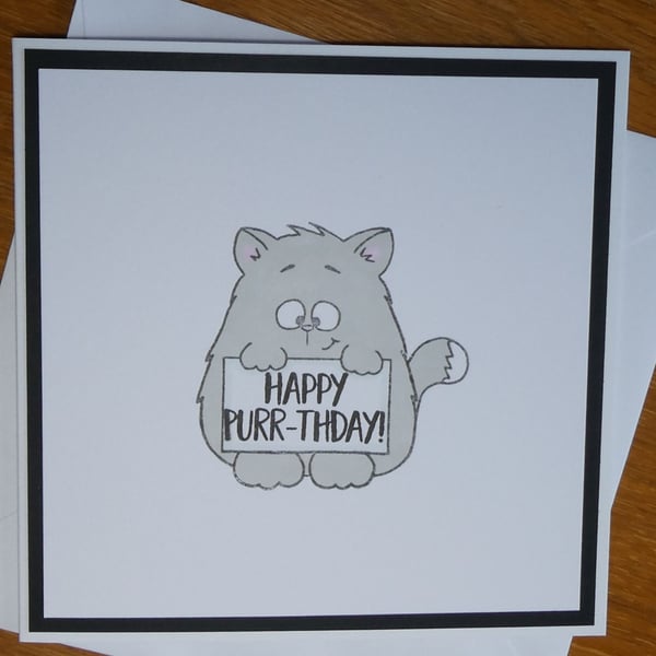 Cat Birthday Card - Happy Purr-thday!