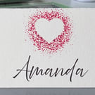 Personalised Printed Wedding Place Cards with Heart Design Custom Guest Names