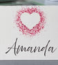 Personalised Printed Wedding Place Cards with Heart Design Custom Guest Names