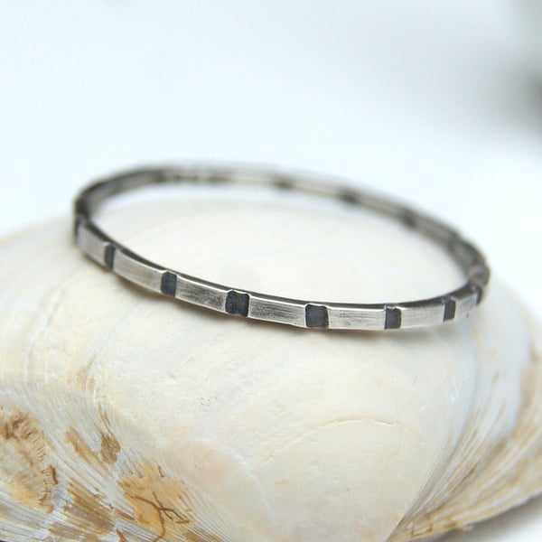 Sterling silver stacking ring, Oxidised Dainty ring, Thin Ring