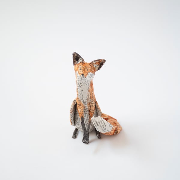 Amie Sitting Paper Mache Fox