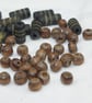 Wood beads black long and small round brown wood beads - Image 3