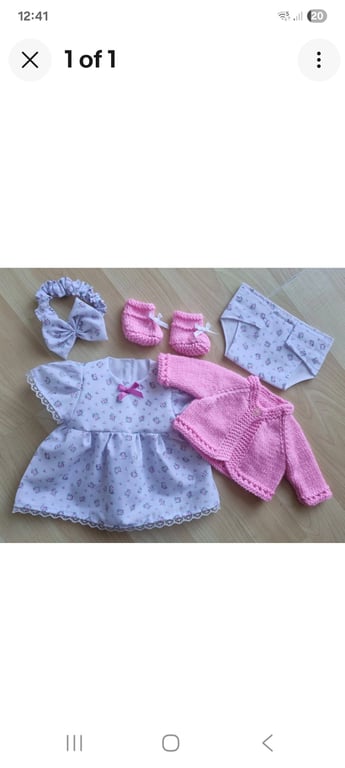 14 inch Dolls 5 piece Pink Floral set (86)