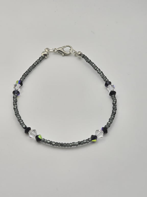 Preciosa Crystal Bicone bracelet - Black and Crystal