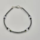 Preciosa Crystal Bicone bracelet - Black and Crystal