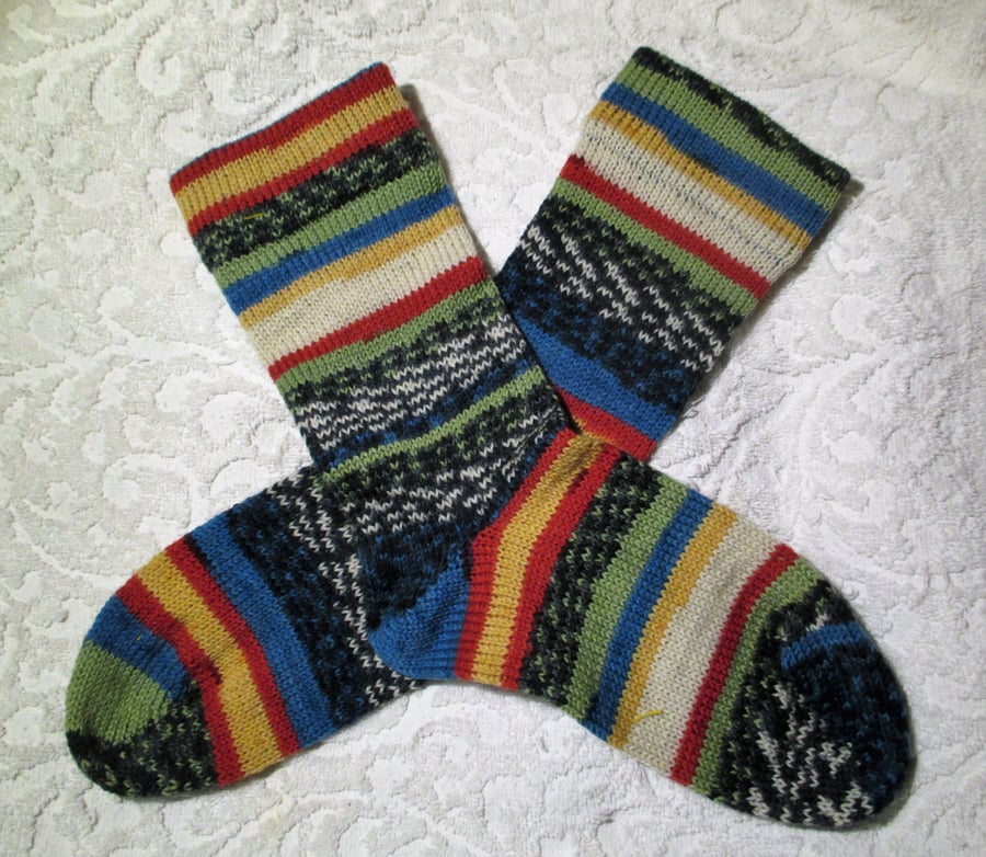 Handmade Wool Socks SIZE: 4-6 UK, 6-8 US, 36-38 EURO