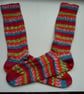 Hand-cranked Knitted Ribbed Wool Socks Size 8 to 9 - Image 4
