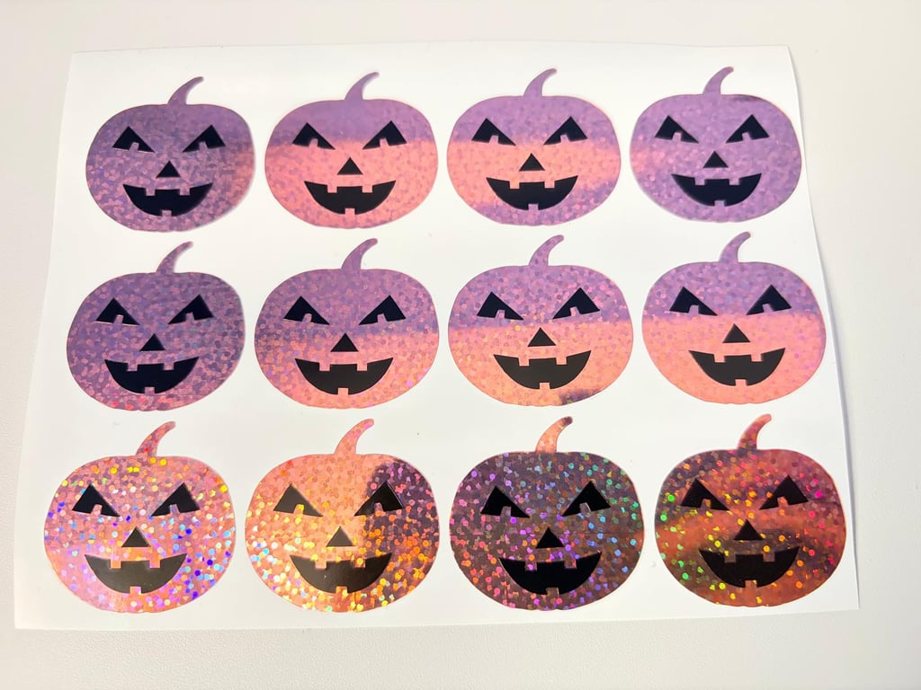Halloween Rose Gold Glitter Pumpkin Stickers