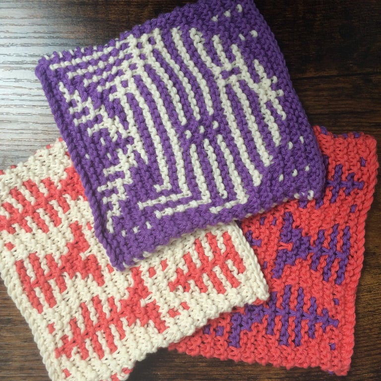 Lilac Coral Fishes cotton wash cloths