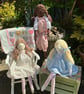 Handmade Cloth Doll with Crocheted Blanket