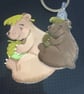 Bear and acorn acrylic keyring  - Image 2